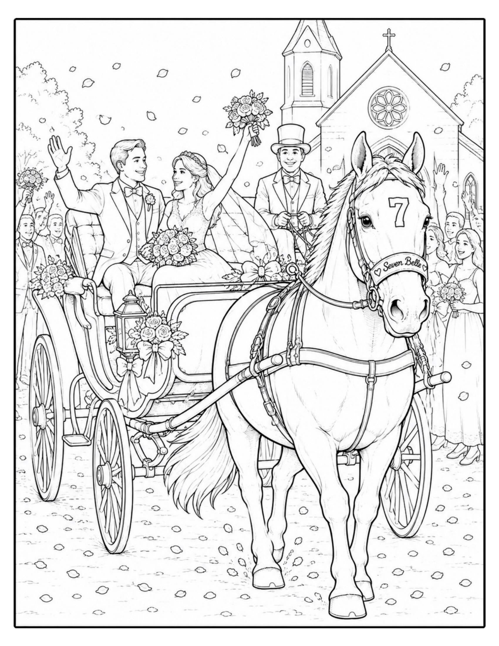 Seven Belle: Majestic Horses Coloring Book