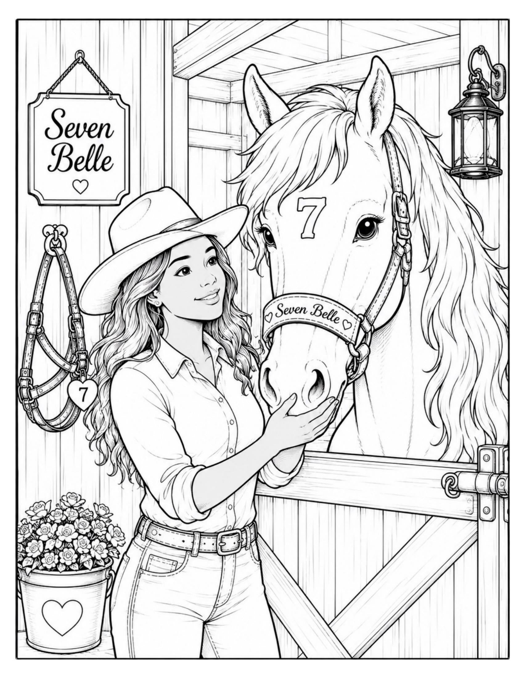 Seven Belle: Majestic Horses Coloring Book