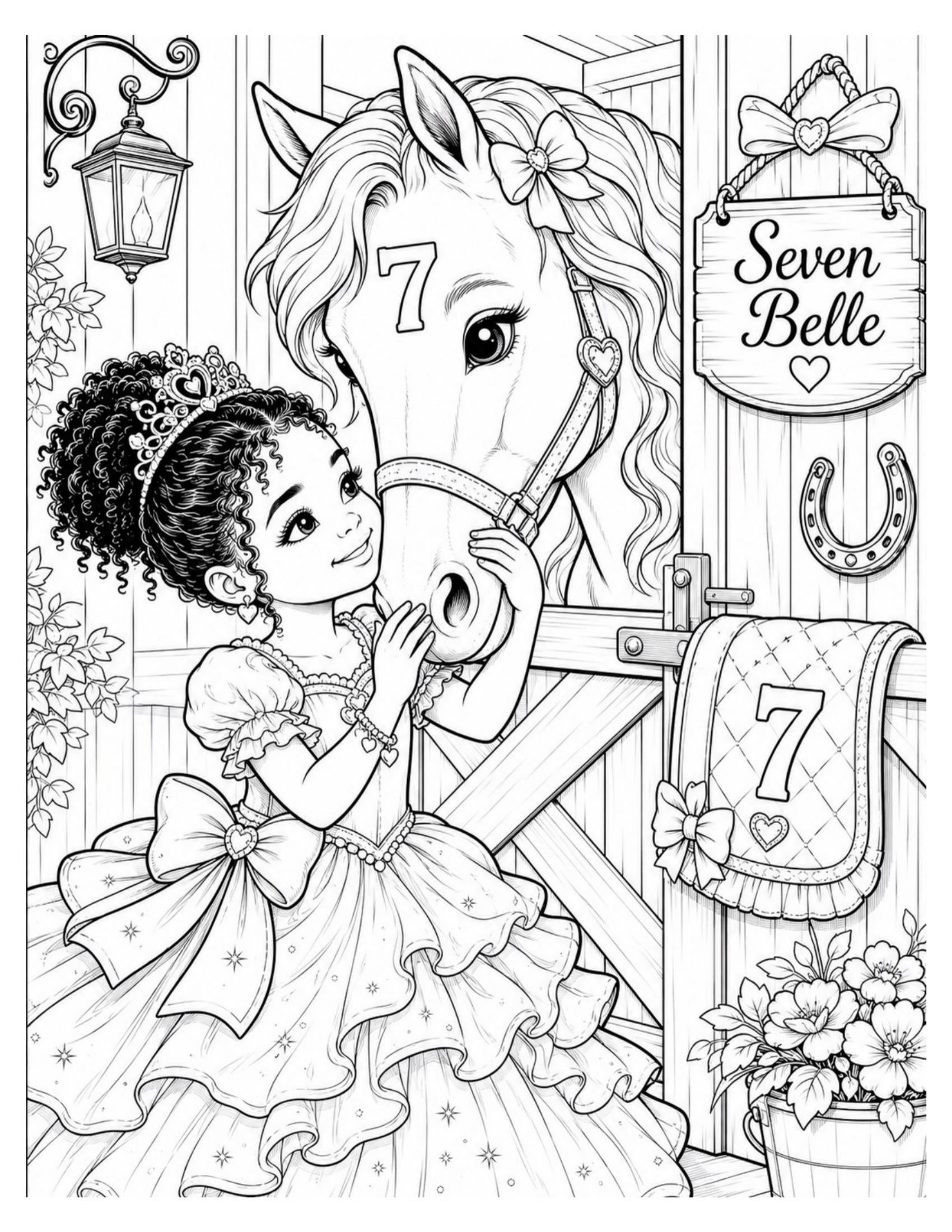 Seven Belle: Majestic Horses Coloring Book