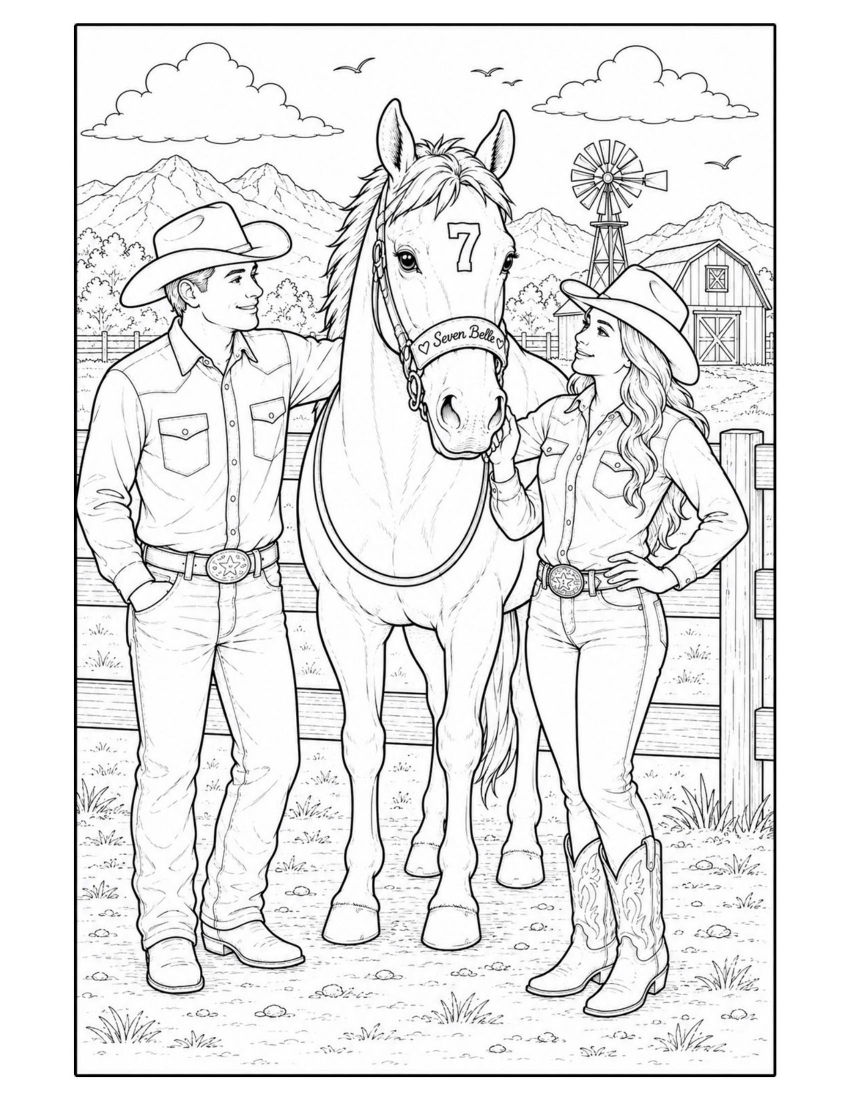 Seven Belle: Majestic Horses Coloring Book