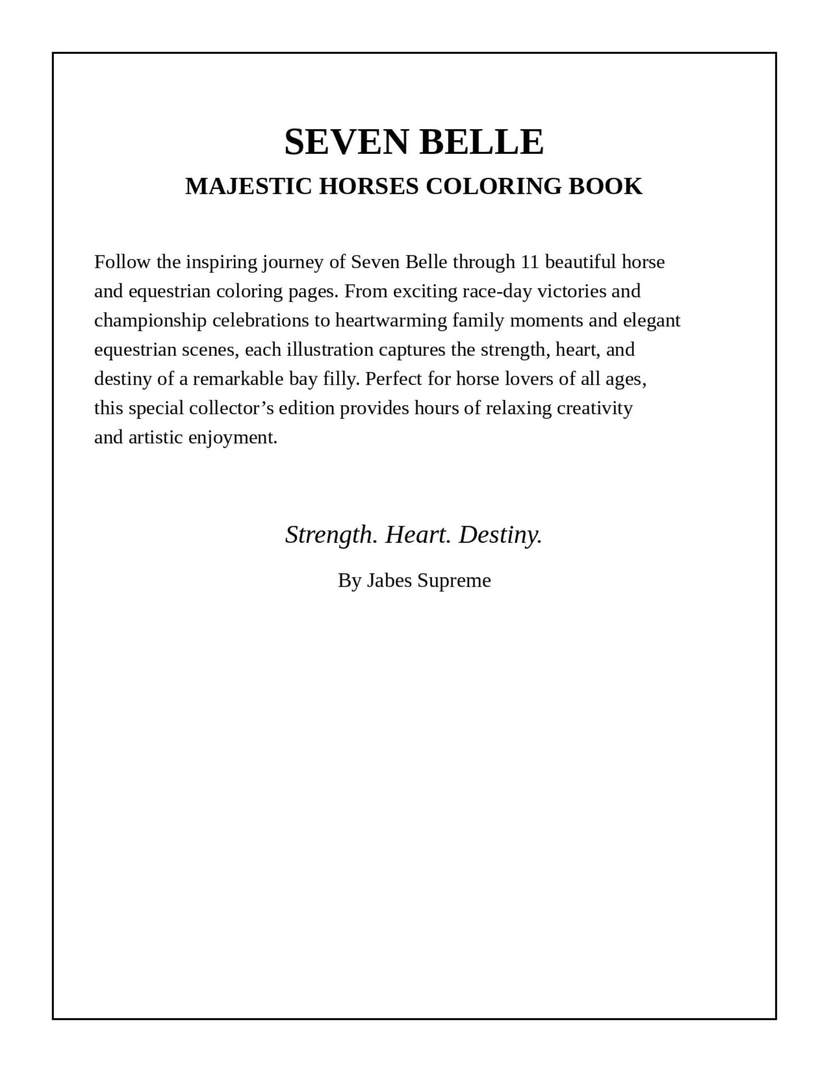 Seven Belle: Majestic Horses Coloring Book