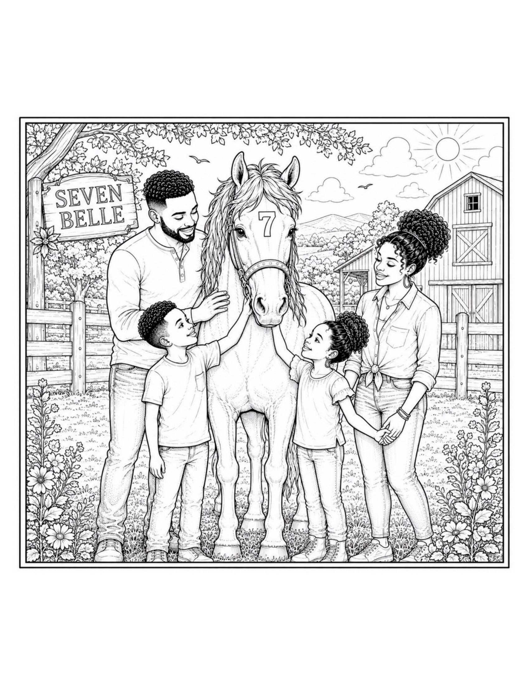 Seven Belle: Majestic Horses Coloring Book