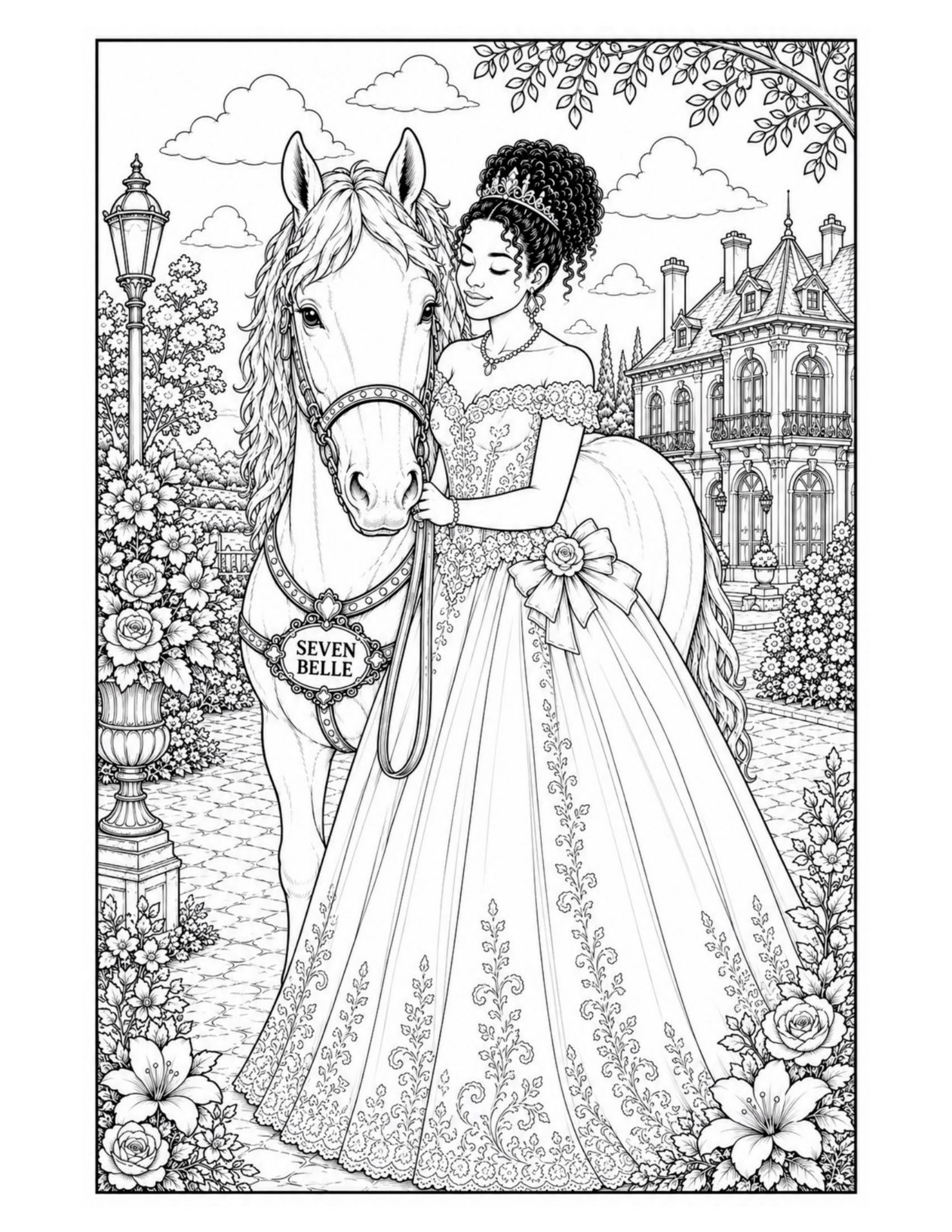 Seven Belle: Majestic Horses Coloring Book