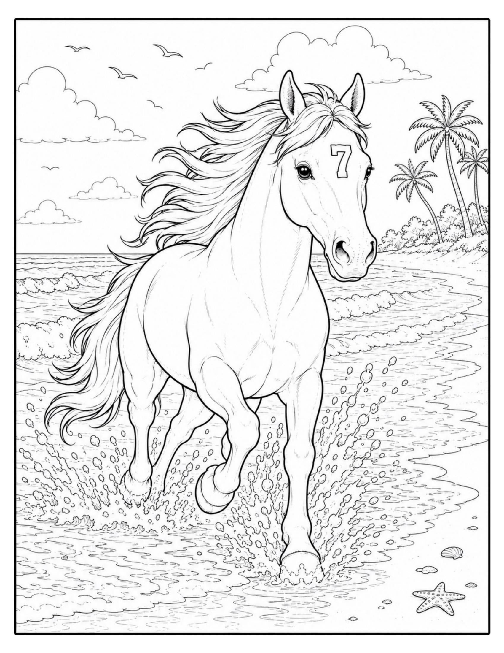 Seven Belle: Majestic Horses Coloring Book